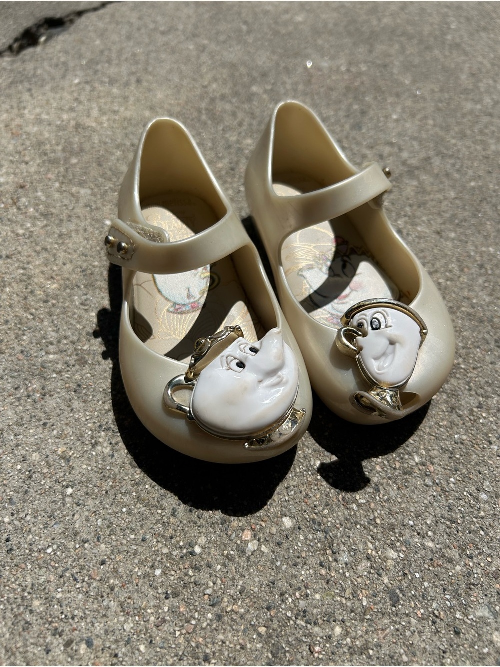 Mini Melissa Toddler Beauty & the Beast Mary Jane shoes. Pearl Ivory size 6